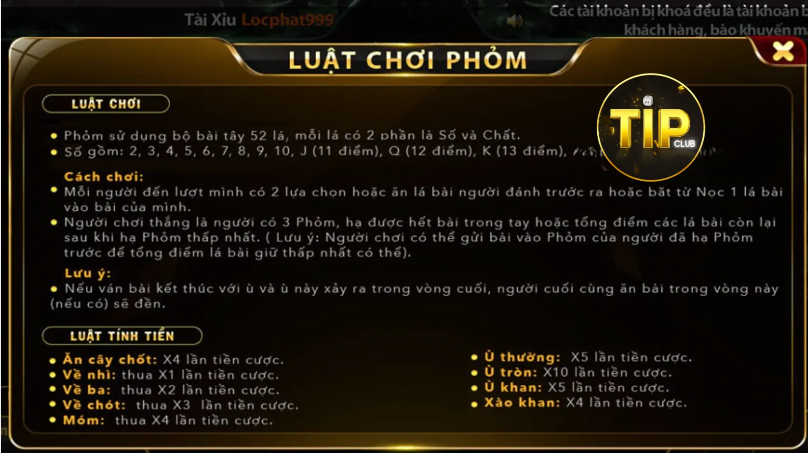 Luật chơi cơ bản của tựa game đánh bài trực tuyến phỏm TipClub